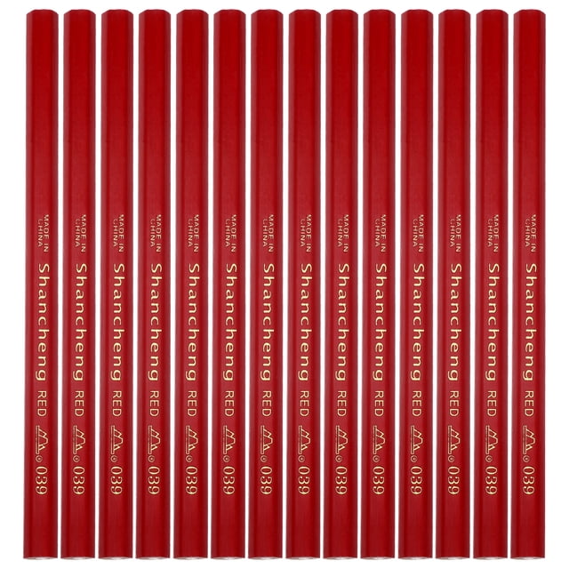 20Pcs Red Hexagonal Carpenter Pencil for Professionals Woodworkers Construction Sites