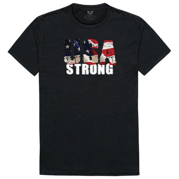 Rapid Dominance RS2-U06-BLK-04 USA Strong 1 Relaxed Graphic T-shirt, Black - Extra Large
