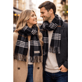 thumbnail image 2 of Men's and Women's Unisex Plaid Scarf, Oversized Scarves, Softer features, Size 72"X12" (Black), 2 of 6