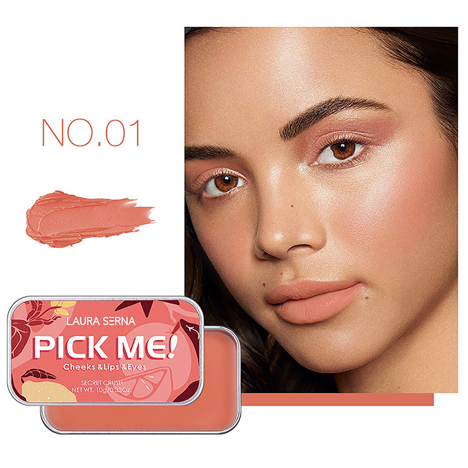Rdeuod Threeinone Blush Makeup,Cream Blush For Cheeks,Face Blush Eye