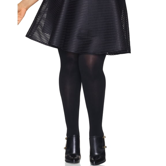 Hanes Women's Plus Size Tights, Blackout, Moisture-Wicking 3X/4X