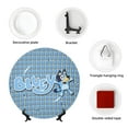 thumbnail image 5 of Lsque Bluey Pattern Ceramic Decorative Plate Decorative Plates with Display Stand Personalized Porcelain Plate Ceramic Ornaments for Wall Hanging Decoration-10in, 5 of 6