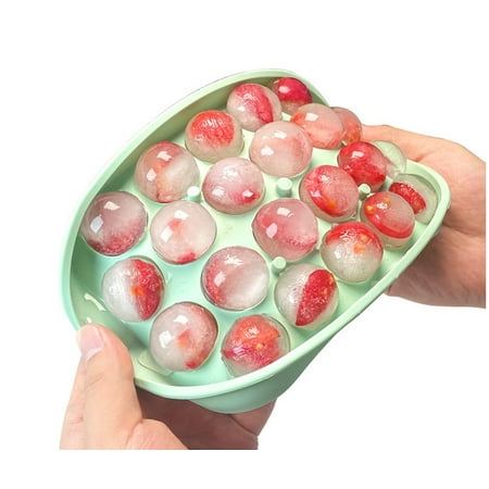 

New 22-Cavity Silicone Ice Ball Mold Round Ice Cube Tray with Storage Container for Perfect Spherical Ice Balls - Effortlessly Cool Your Drinks