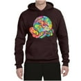 thumbnail image 2 of Wild Bobby Rainbow Painted I've Got The Whole World Dean Russo Design Inspirational/Christian Unisex Hoodie Sweatshirt, Brown, Large, 2 of 6