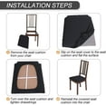 thumbnail image 4 of HAHDAXIA Seat Covers for Dining Room Chairs Stretch Printed Chair Seat Covers Set of 6, Removable Washable Upholstered Chair Seat Protector Cushion Slipcovers for Kitchen, Office(Brown Flower, 4 of 7