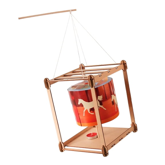 Educational Hands On Craft Set: Wooden Zoetrope For Physics Experiments Science Learning Tool