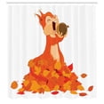 thumbnail image 2 of Ambesonne Squirrel Shower Curtain, Animal Eating a Nut, 69"Wx75"L, Vermilion Peach Brown, 2 of 4