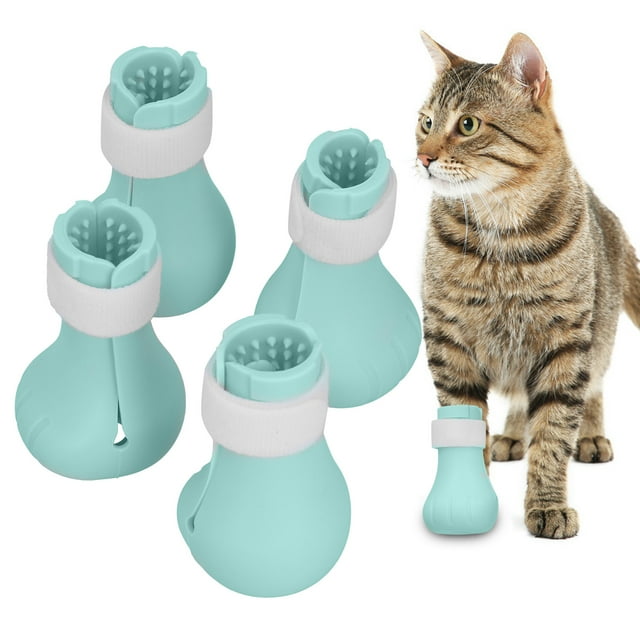 Filfeel Anti‑Scratch Cat Shoes, Silicone Cat Shoes, Convenient Bathing Shoes For Cat Shoes