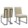 thumbnail image 1 of Tufted Side Dining Chair, Set of 2, Fabric, Metal Steel, Beige, Modern Contemporary Urban Design, Kitchen Room Cafe Bistro Restaurant Hospitality, 1 of 10