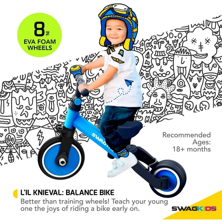 SWAGTRON K7 3 in 1 Ride On Balance Trike Tricycle Balance Bike