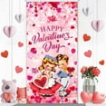 thumbnail image 2 of 6x3 Ft Vintage Happy Valentine's Day Decorations Valentine's Day Door Cover Large Red Heart Hanging Banner For Valentines Themed Party Decor Indoor Outdoor Party Supplies,A, 2 of 6