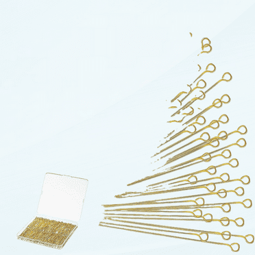 500 Pieces Eye Pins 50 mm Jewelry Making Pin Heads Eye Jewelry Head Pins for Jewelry Making DIY Ball Head Pins for Craft Earring Bracelet Jewelry Making Accessories Supplies (Gold)