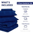 thumbnail image 4 of Regency Heights Twin/Twin XL Size Comforter Sets, Navy Blue striped woven Bedding Comforter Set for All Seasons with a body pillowcase, 3-Piece, 4 of 9