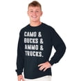 thumbnail image 3 of Camo Bucks Trucks Cute Hunter Son Men's Big & Tall Long Sleeve Graphic Tee Brisco Brands 2X, 3 of 5