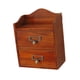 thumbnail image 5 of Caja de almacenamiento de madera, armario de sobremesa con 2 cajones, montaje en pared, clásico Marrón, 5 of 9