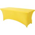 thumbnail image 1 of GHSDFBB 1 Pack 8 Ft Yellow Table Cover Fitted Rectangular Tablecloth Stretchable Fabric Lycra Table Cloth 8 ft Wrinkle-Free for Party Tradeshows Banquet Weddings Cocktail, 1 of 7