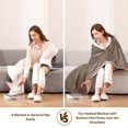 thumbnail image 3 of MARNUR 50" x 60" Electric Throw Blanket with 6 Heating Levels & 4H Auto-off, Machine Washable, Linen & White, 3 of 9