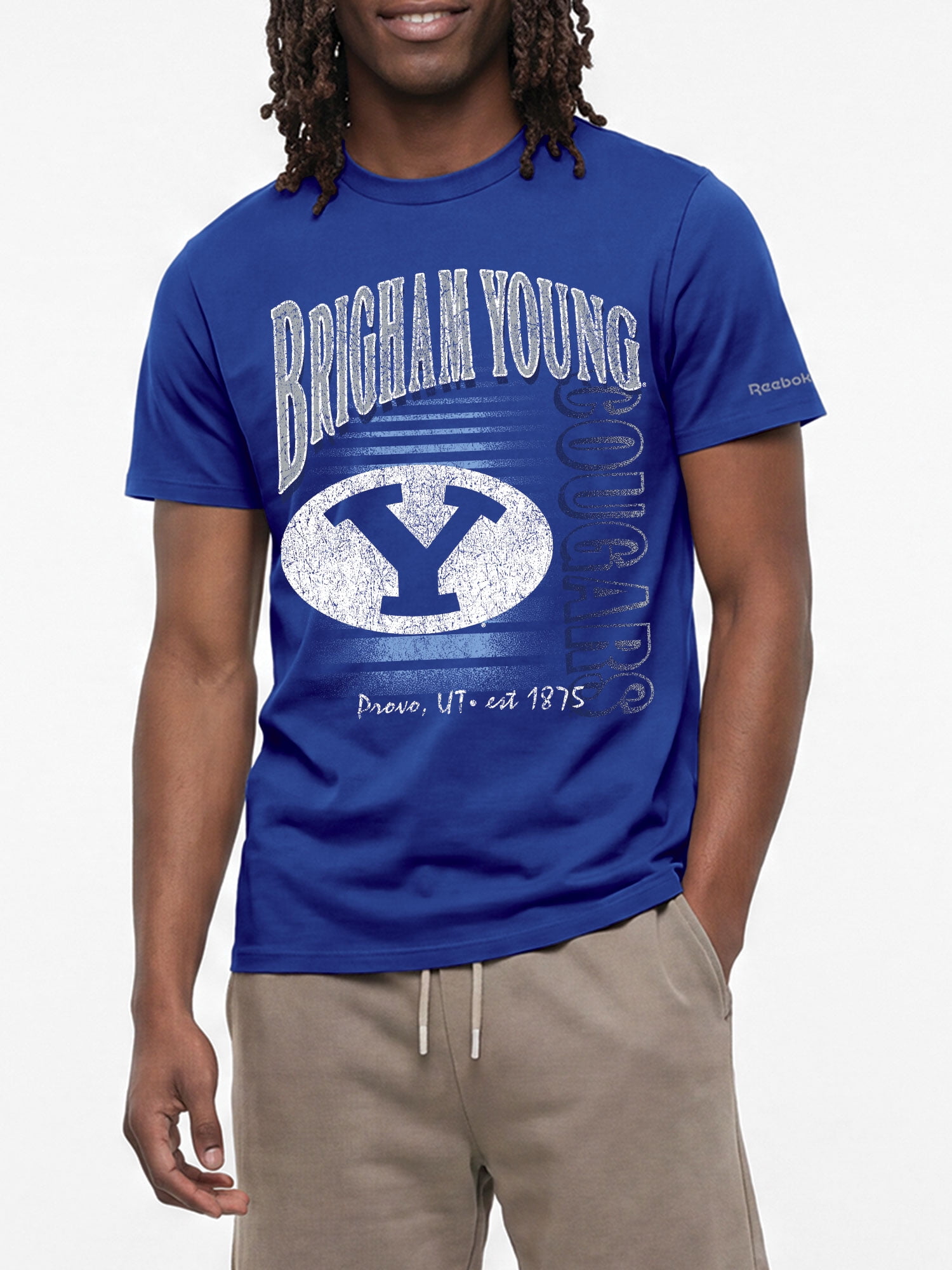 BYU Cougars Reebok Mens Crew Neck Short Sleeve T-Shirt