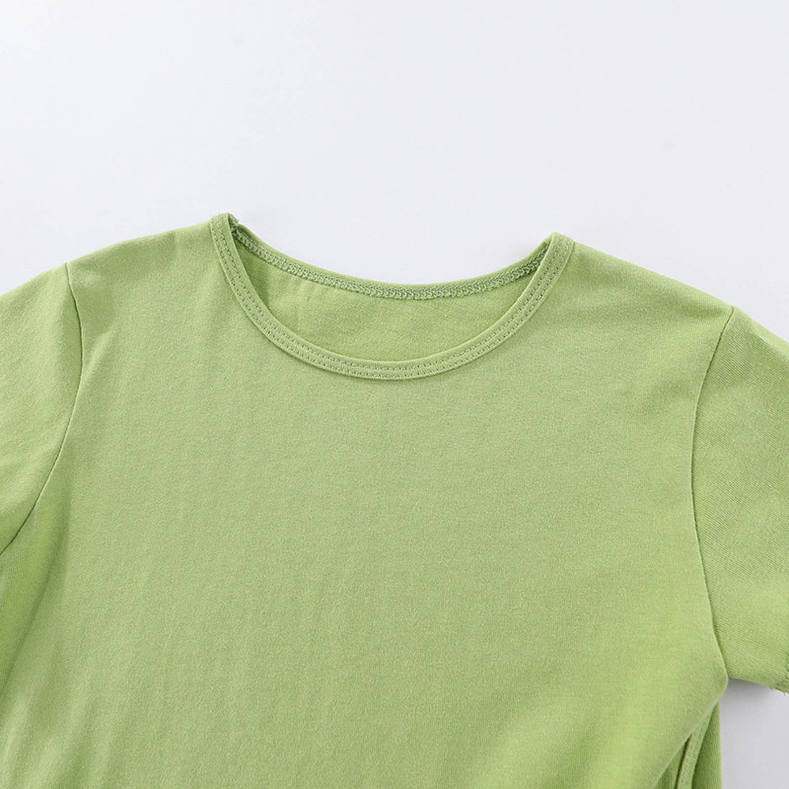 T-shirt Bébé Et Enfant Unisexe – Manches Courtes En Coton Doux – Couleur Unie – Confortable Et Respirant Pour L’été - 10