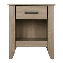 Lennox 1-Drawer Sandalwood Nightstand (24"H x 18"W x 21"D)