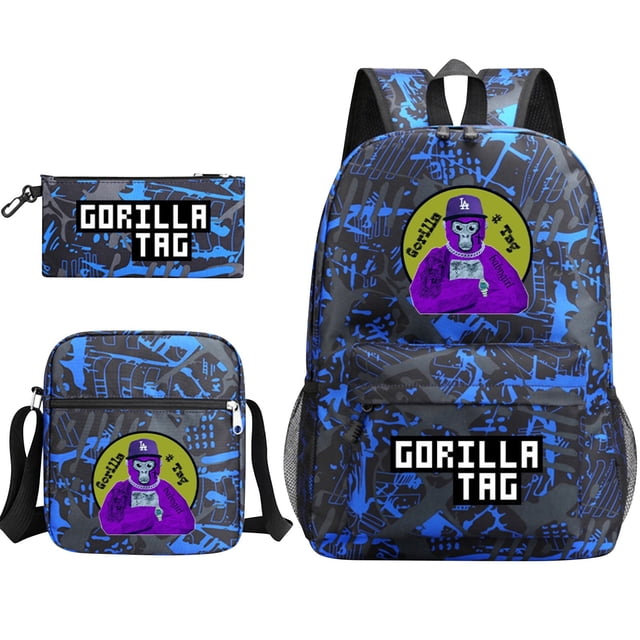 Three-Pieces Set Of School Bags For Male And Female Students, Campus Pencil Case, Canvas Bags Large-Capacity Backpack
