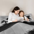 thumbnail image 5 of Castle Fairy Galloping Horse Twin Comforter Sets for Boys Girls,Black Grey Bedding Set, 5 of 8