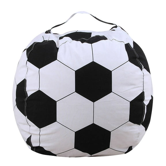 MLINS Stuffed Animal Storage Bean Bag Chair Cover For Kids 21 Inch Soccer Zipper Beanbag Chair Cover For Organizing Toddler And Kids Rooms Plush Toys