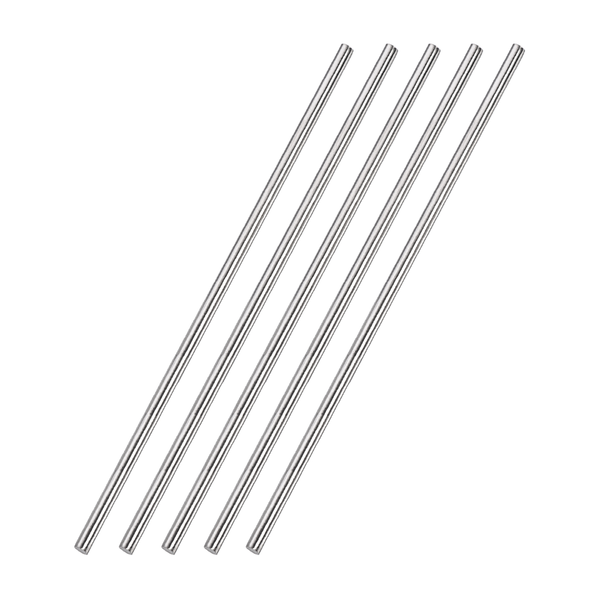 4mm x 250mm 304 Stainless Steel Solid Round Rod for DIY Craft - 5Pcs
