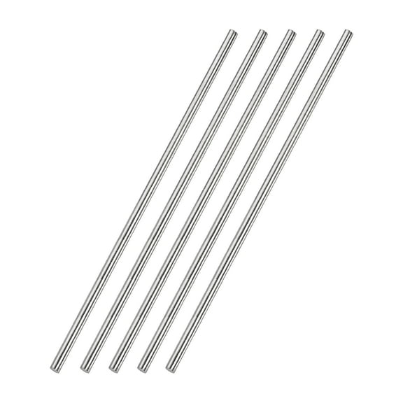 4mm x 250mm 304 Stainless Steel Solid Round Rod for DIY Craft - 5Pcs