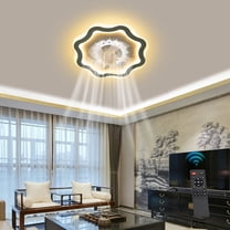 Remote Control Modern Ceiling Fan Light Dimmable LED Lamp Flush-Mount Chandelier