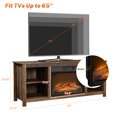 thumbnail image 5 of 58" TV Stand for TVs up to 65 inch, with Fireplace, Retro Farmhouse TV Cabinet with Storage, Fireplace TV Stand for Living Room, Entertainment Center TV Cabinet, Brown, D4927, 5 of 12