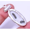 thumbnail image 2 of Moss Agate - India & White Topaz Gemstone 925 Silver Plated Pendant 1.76" A386, Valentine's Day Gift, Birthday Gift, Beautiful Jewelry For Woman, 2 of 2