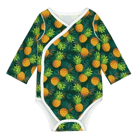 

Coaee Pineapples with Palm Leaves for Soft Cotton Baby Long-Sleeve Bodysuit Girls Boys Bodysuit Romper