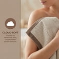 thumbnail image 5 of Unique Bargains Soft Highly Absorbent Cotton Striped Bath Towel 2 Pack Brown/Red 55"x28", 5 of 8
