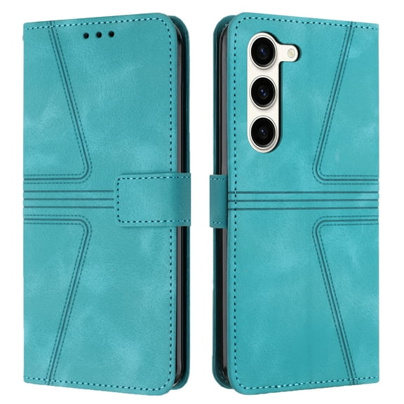 Compatible with Samsung Galaxy S23 Wallet Case for Women, Premium PU Leather Galaxy S23 Flip Cover with Card Holder, Wrist Strap, Kickstand Shockproof Phone Case for S23,Green