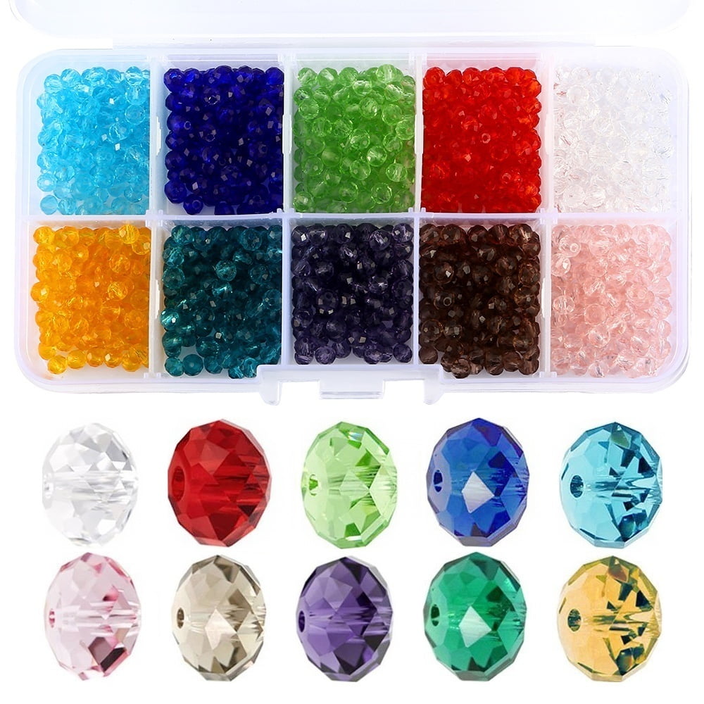 4mm Glass Beads 1 Pack of 4mm DIY Round Glass Beads Colorful Beads Cross Stitch Spacer Beads Accessories for DIY Costume Jewelry Making (Mixed Style 4