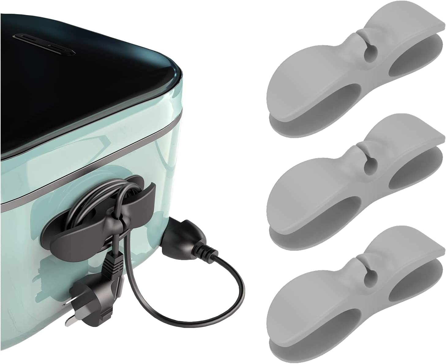 Upgraded Cord Organizer For Kitchen Appliances - 3-Pack Cord Winder Holder For Coffee Maker, Air Fryer, Toaster & More