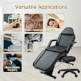thumbnail image 5 of Sesslife 73" 3-Section Massage Table with Swivel Stool, Adjustable Tattoo Chair Esthetician Bed with 2 Trays, Modern Spa Salon Facial Bed, Comfy Beauty Massage Table Chair, Steady Metal Frame, Black, 5 of 8