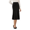 thumbnail image 4 of INSPIRE CHIC Women's Midi Mermaid Skirt Work High Elastic Waisted Fishtails Skirts S Black, 4 of 5