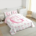 thumbnail image 3 of Castle Fairy Bowknot Alphabet G 2pcs Bedding Comforter Set for Teens,Dreamy Princess Twin Comforter Sets,Kawaii Bow Breathable Bedding Set,Breathable Home Decor, 3 of 8