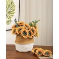thumbnail image 2 of 12pcs Artificial Sunflowers with Long Stems 5.5" Silk Sunflowers Bulk for Wedding Home Garden Outdoor Party Decoration(Yellow), 2 of 5