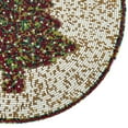 thumbnail image 4 of Fir Sure Bead Embroidered PlacematColor: Cream, Red & GreenSize: 13.5" RoundSet of 2, 4 of 9