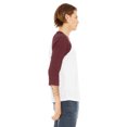 thumbnail image 4 of Unisex 3/4-Sleeve Baseball T-Shirt (WHITE/ MAROON - 2X Large), 4 of 4