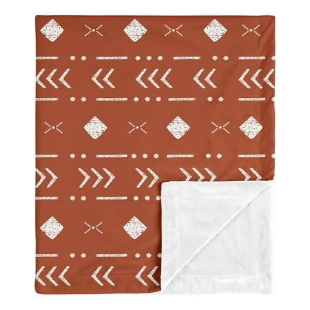 UPC: 0846480096245 | Boho Tribal Rust and White Baby Security Blanket Boy or Girl by Sweet Jojo Designs