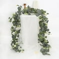 thumbnail image 5 of Ongmies Eucalyptus Garland, 6.56 Ft Silver Leaves Garland with White Buds – Artificial Boxwood Vines for Spring & Summer Wedding, Table, Room, and Home Decor, Hanging Front Door Decor, 5 of 7