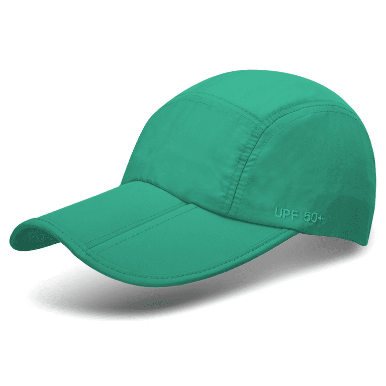 Unisex Foldable UPF 50+ Quick Dry Baseball Cap with Long Bill Portable Sun  Hats, Aqua Marine