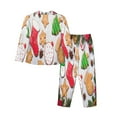 thumbnail image 2 of Uemuo Christmas Gingerbread Cookies Pattern Womens Pajama Sets,PJ Set for Women,Pajamas for Women Logo,Long Sleeve Pajama Set for Women,Soft Long Sleeve Top With Pants-Large, 2 of 9