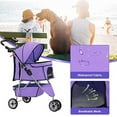 thumbnail image 5 of Bestpet 3 Wheel Collapsible petstroller, Purple, 5 of 8