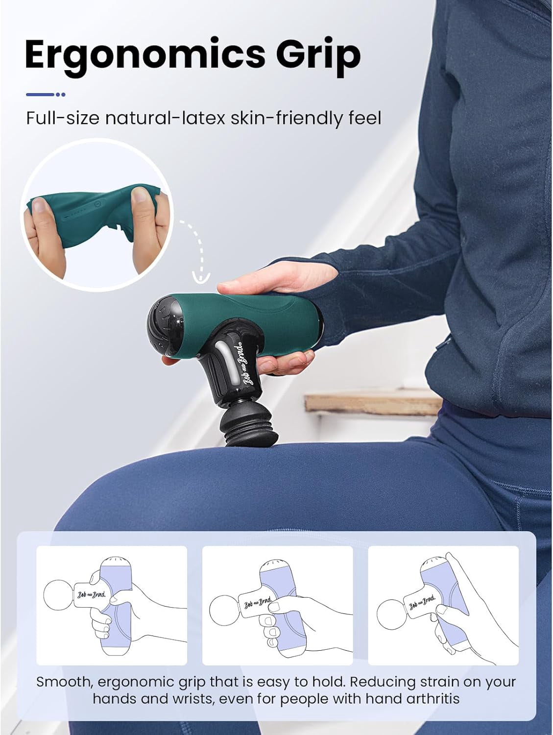 Bob and Brad Green Mini Massage Gun Deep Tissue | Bob and Brad Q2 Fascia Gun Percussion Handheld Massager for Body Muscle comfort