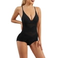 thumbnail image 2 of WCJM Black Women's Jumpsuit With Adjustable Shoulder Straps And Vest Fitting With V Neck Bra Shaping And Body Shaping Underwear, 2 of 8